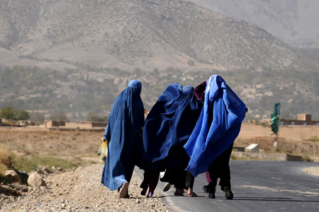 In Afghanistan the battle for gender equality is the forgotten second war, Afghan women in burqas